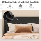 Cadre de lit plateforme moderne King Size Whisen, lit rembourré en cuir PU avec design incurvé, pieds trapézoïdaux suspendus