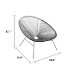 Chaises longues GDFStudio Bjorn modernes en acier et résine tressée avec grand design enveloppant (ensemble de 2)