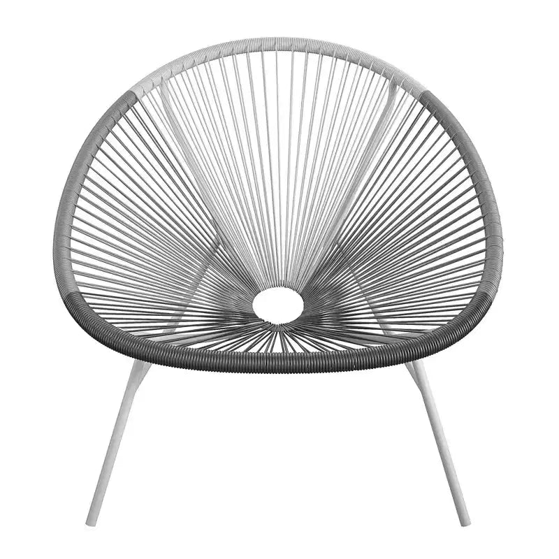 Chaises longues GDFStudio Bjorn modernes en acier et résine tressée avec grand design enveloppant (ensemble de 2)