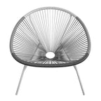 Chaises longues GDFStudio Bjorn modernes en acier et résine tressée avec grand design enveloppant (ensemble de 2)