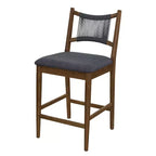 Tabourets de bar en bois ModernLuxe, tabourets de salle à manger rembourrés avec dossier en corde tressée - Lot de 2/4