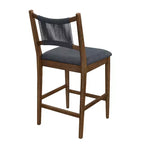 Tabourets de bar en bois ModernLuxe, tabourets de salle à manger rembourrés avec dossier en corde tressée - Lot de 2/4