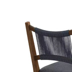 Tabourets de bar en bois ModernLuxe, tabourets de salle à manger rembourrés avec dossier en corde tressée - Lot de 2/4