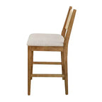 Tabourets de bar en bois ModernLuxe, tabourets de salle à manger rembourrés avec dossier en corde tressée - Lot de 2/4