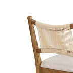Tabourets de bar en bois ModernLuxe, tabourets de salle à manger rembourrés avec dossier en corde tressée - Lot de 2/4