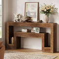 Lantine 63-Inch Long Console Table, 2-Tier Wood Farmhouse Sofa Table Behind Couch, Narrow Entryway Table for Hallway, Living Room