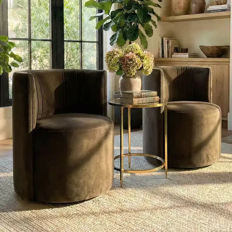 Lot de 2 chaises de salle à manger pivotantes à 360° modernes, chaises de salle à manger sans accoudoirs en velours avec dossier incurvé pour salle à manger ou salon - Panipeachy