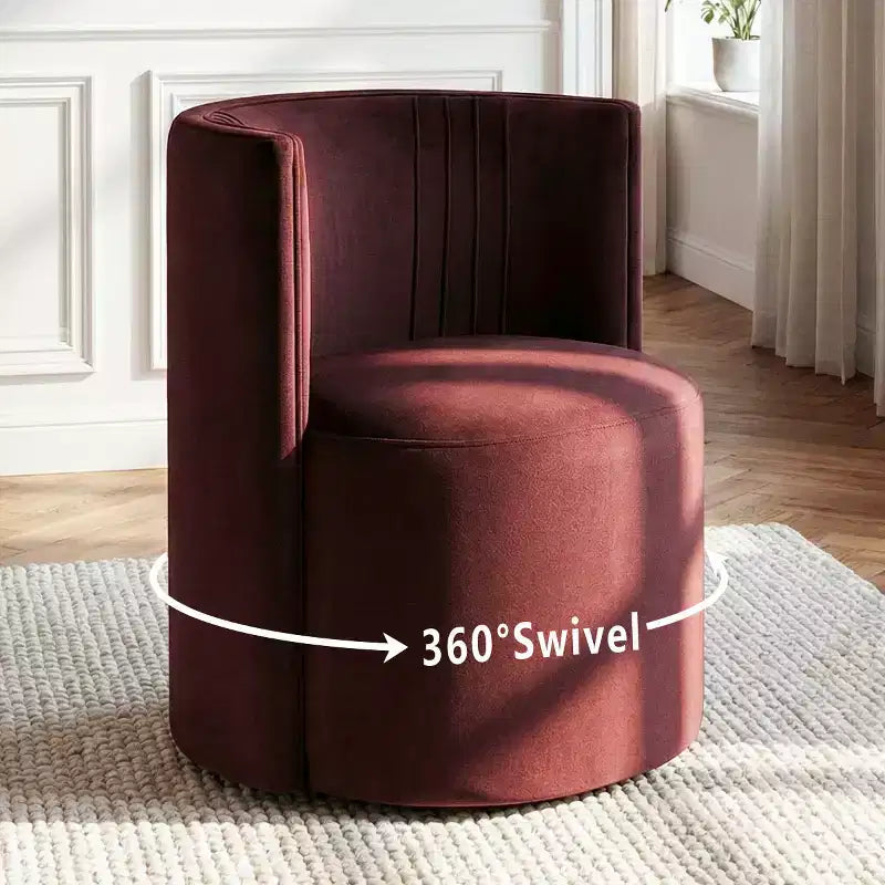 Lot de 2 chaises de salle à manger pivotantes à 360° modernes, chaises de salle à manger sans accoudoirs en velours avec dossier incurvé pour salle à manger ou salon - Panipeachy