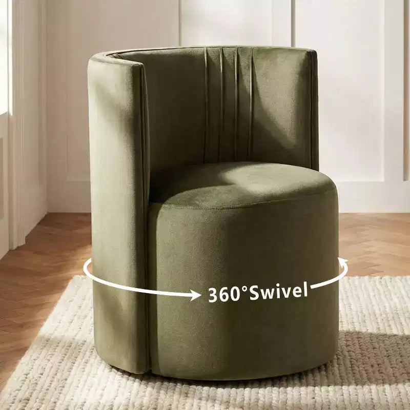 Lot de 2 chaises de salle à manger pivotantes à 360° modernes, chaises de salle à manger sans accoudoirs en velours avec dossier incurvé pour salle à manger ou salon - Panipeachy