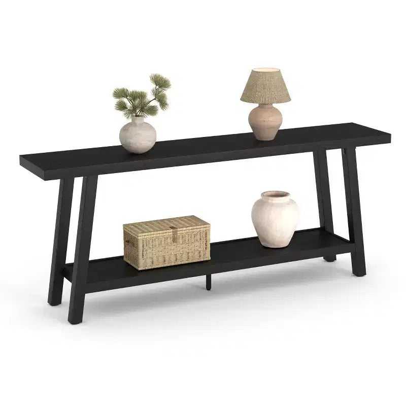 Table Console Extra Longue pour Salon - Table de Canapé d'Entrée Moderne Marron - Meuble d'Appoint Rectangulaire Élégant - Design Robuste - 180 cm