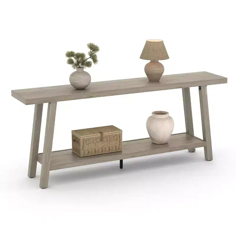 Table Console Extra Longue pour Salon - Table de Canapé d'Entrée Moderne Marron - Meuble d'Appoint Rectangulaire Élégant - Design Robuste - 180 cm