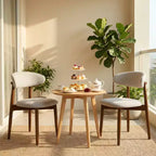 Chaise de salle à manger GDFStudio Semah moderne en bois massif avec dossier incurvé et revêtement en lin (lot de 2)