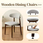 Chaise de salle à manger GDFStudio Semah moderne en bois massif avec dossier incurvé et revêtement en lin (lot de 2)