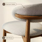 Chaise de salle à manger GDFStudio Semah moderne en bois massif avec dossier incurvé et revêtement en lin (lot de 2)