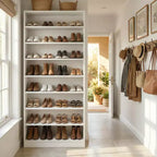 Meuble à chaussures haut GDFStudio Cilou à 9 niveaux avec étagères réglables
