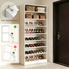 Meuble à chaussures haut GDFStudio Cilou à 9 niveaux avec étagères réglables