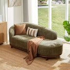 Christopher Knight Home Farid Chaise longue moderne en bois d'hévéa et tissu bouclé