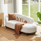Christopher Knight Home Farid Chaise longue moderne en bois d'hévéa et tissu bouclé