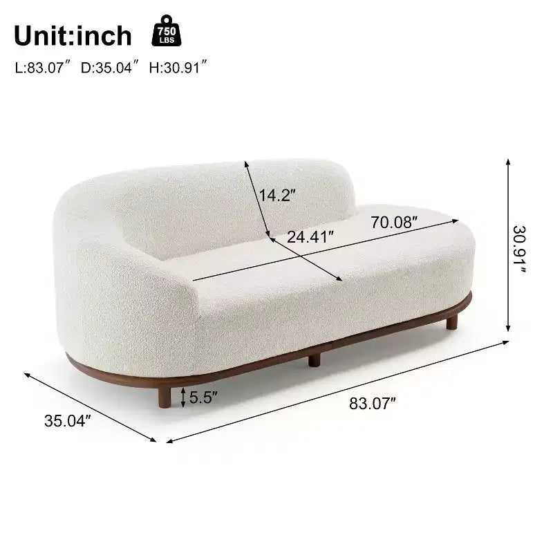 Christopher Knight Home Farid Chaise longue moderne en bois d'hévéa et tissu bouclé