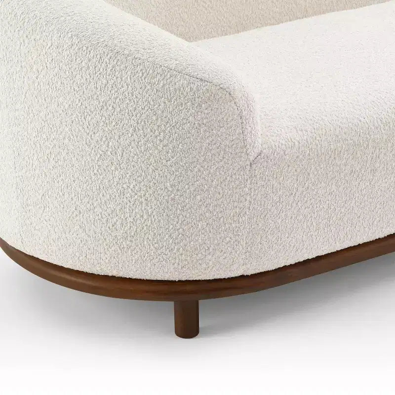 Christopher Knight Home Farid Chaise longue moderne en bois d'hévéa et tissu bouclé