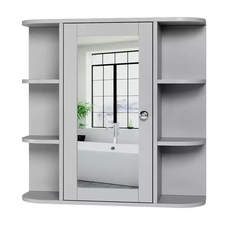 Meuble haut de salle de bain avec porte miroir et 3 étagères