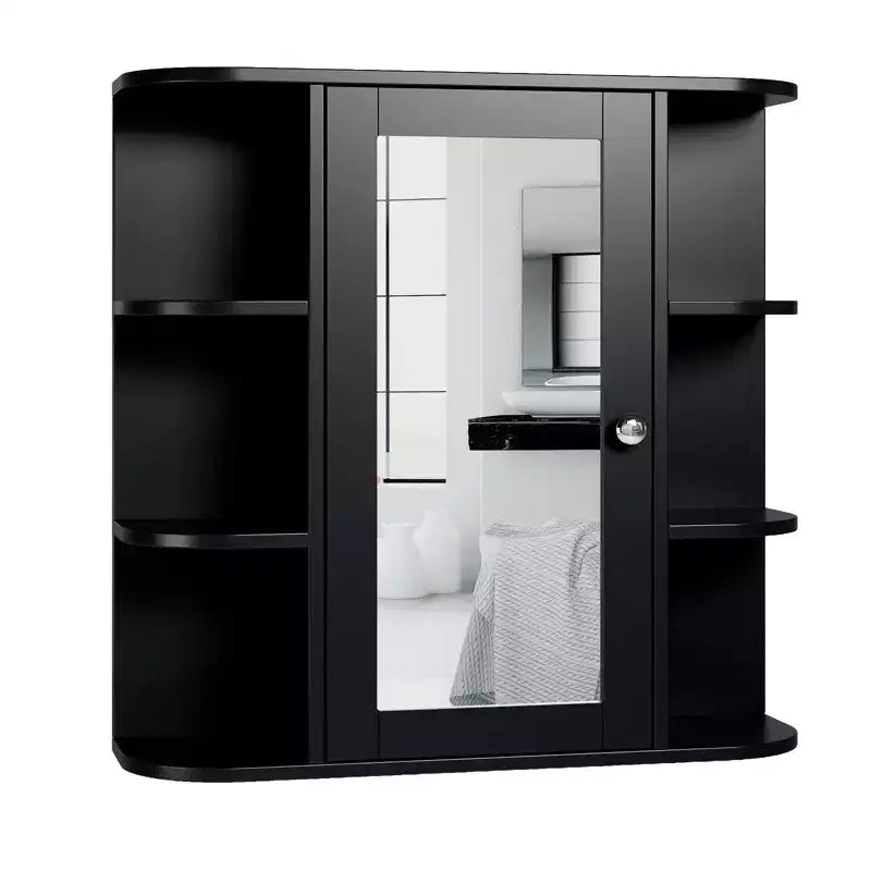 Meuble haut de salle de bain avec porte miroir et 3 étagères