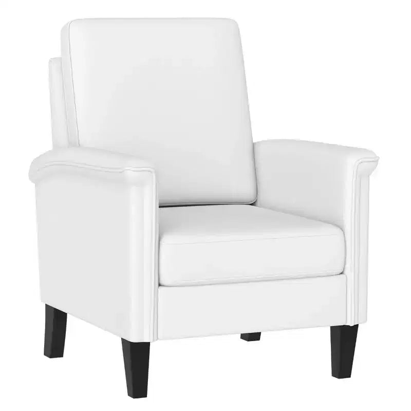 Costway Fauteuil d'appoint floral 1/2 pièce avec pieds en bois massif et dossier haut Coussins épais et confortables Bleu/Beige