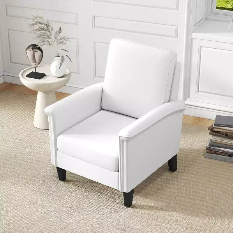 Costway Fauteuil d'appoint floral 1/2 pièce avec pieds en bois massif et dossier haut Coussins épais et confortables Bleu/Beige