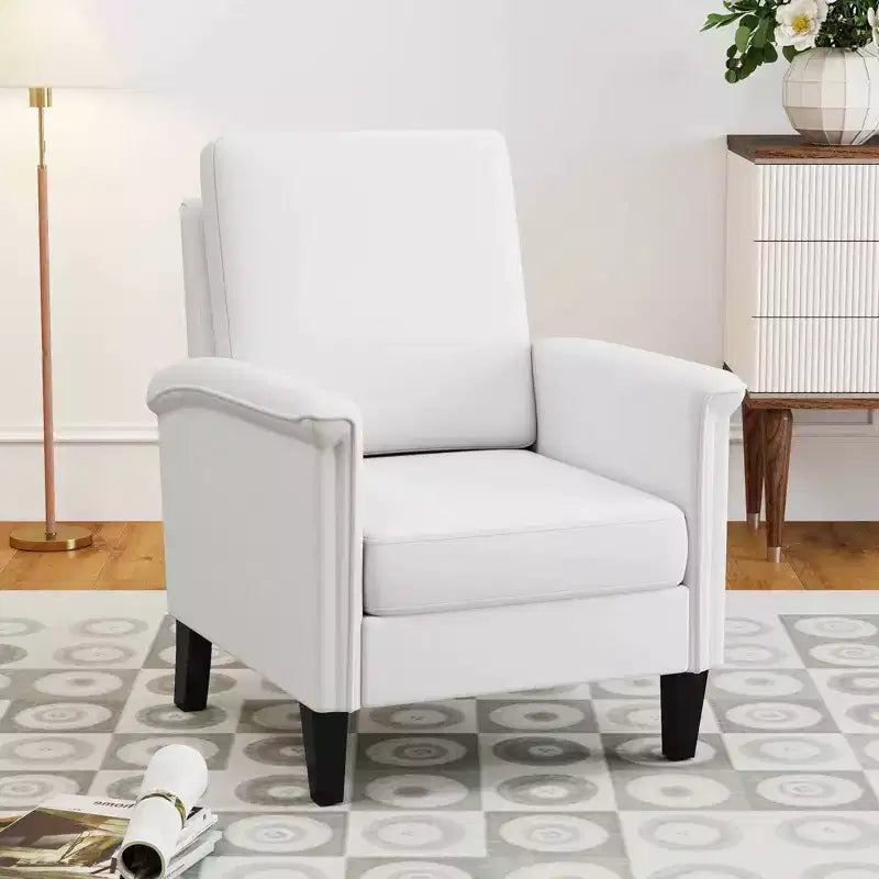 Costway Fauteuil d'appoint floral 1/2 pièce avec pieds en bois massif et dossier haut Coussins épais et confortables Bleu/Beige