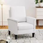 Costway Fauteuil d'appoint floral 1/2 pièce avec pieds en bois massif et dossier haut Coussins épais et confortables Bleu/Beige