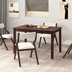 Costway Table à manger rectangulaire en bois de cerisier pour 4 personnes avec pieds en bois d'hévéa