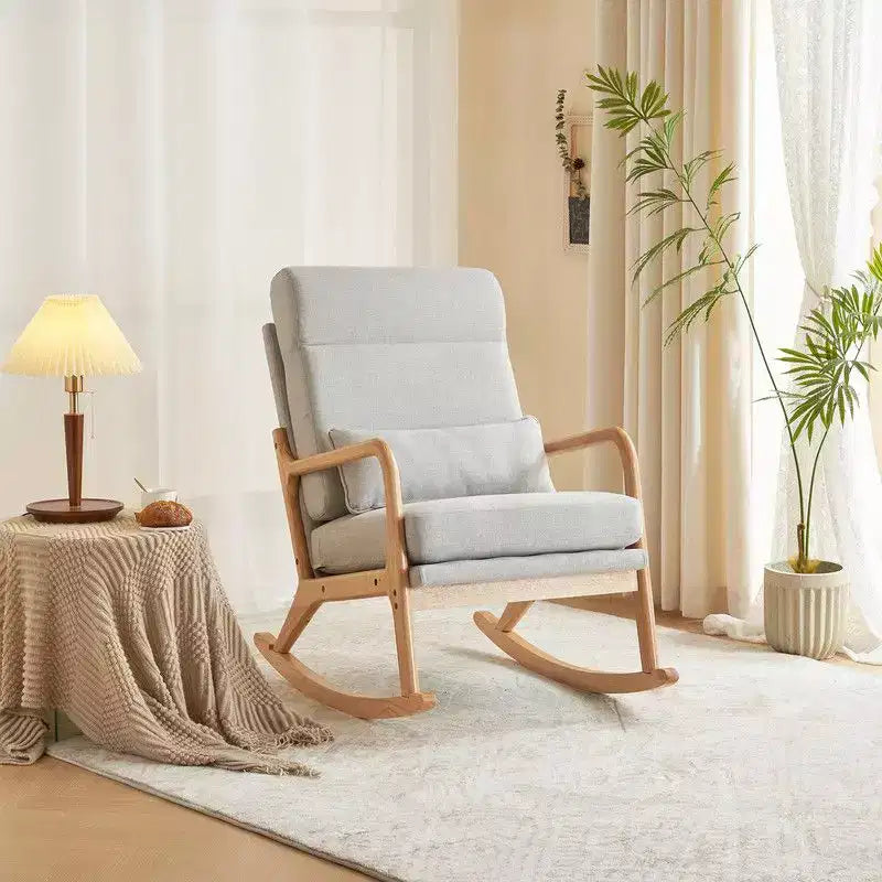 Karl Home Upholstered Gray Rocking Chair