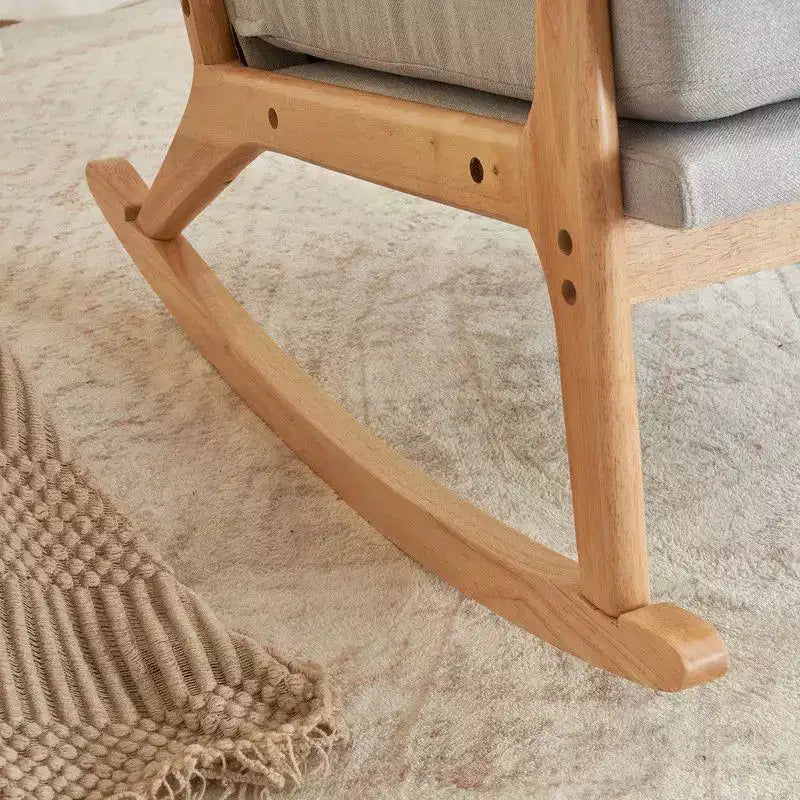 Fauteuil à bascule rembourré gris Karl Home