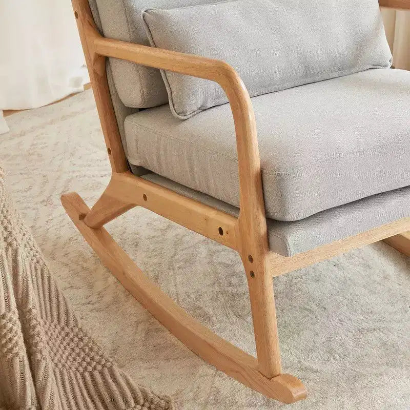 Fauteuil à bascule rembourré gris Karl Home