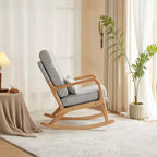 Fauteuil à bascule rembourré gris Karl Home