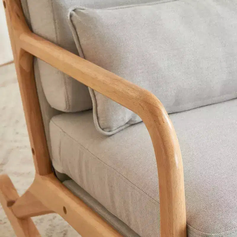 Fauteuil à bascule rembourré gris Karl Home