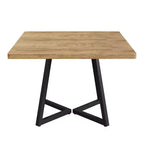 Table à manger industrielle carrée MAYEERTY 31,5, plateau en MDF marron vintage et cadre en métal noir, table polyvalente 2 places pour la maison et le bureau