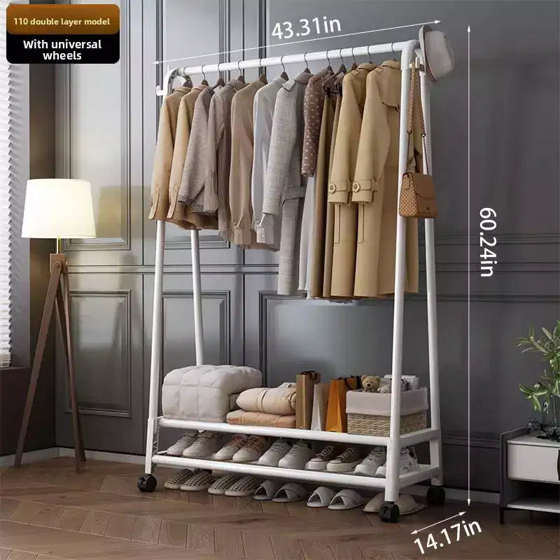 Portant à vêtements robuste, portant à vêtements à une seule tringle avec roues, portant à vêtements roulant pour suspendre les vêtements dans la chambre à coucher, le salon et la boutique