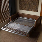 Canapé-lit convertible moderne Luck Live 63, canapé en cuir ciré à l'huile avec coussins en mousse haute densité (matelas inclus)