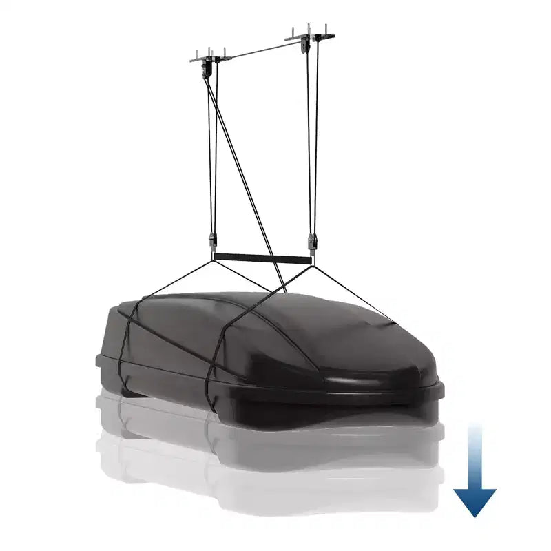 Monte-charge de plafond robuste, capacité 150lb pour boîtes de rangement, plafonds 8-10 pieds, rangement en hauteur avec sangles réglables, cordes 20m, poulie double