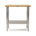 John Boos High-Quality Maple Wood Top Work Table with Adjustable Lower Shelf, 36 x 24 x 1.5 Inch, Galvanized Steel