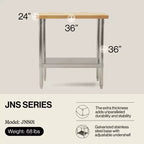 Table de travail John Boos de haute qualité en bois d'érable avec étagère inférieure réglable, 91,4 x 61 x 3,8 cm, acier galvanisé