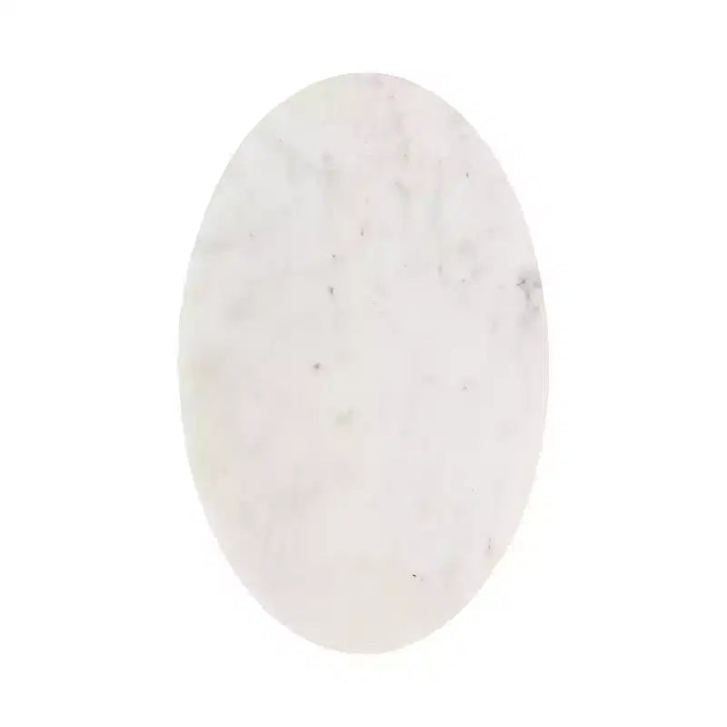 Table d'appoint ovale en marbre Kate and Laurel Natalli, blanc, 14x9x28
