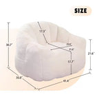 Fauteuil de salon FurnitureR en fausse fourrure, fauteuil d'appoint moelleux avec assise profonde, canapé paresseux rembourré et confortable pour salon, chambre à coucher, coin lecture