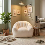 Fauteuil de salon FurnitureR en fausse fourrure, fauteuil d'appoint moelleux avec assise profonde, canapé paresseux rembourré et confortable pour salon, chambre à coucher, coin lecture