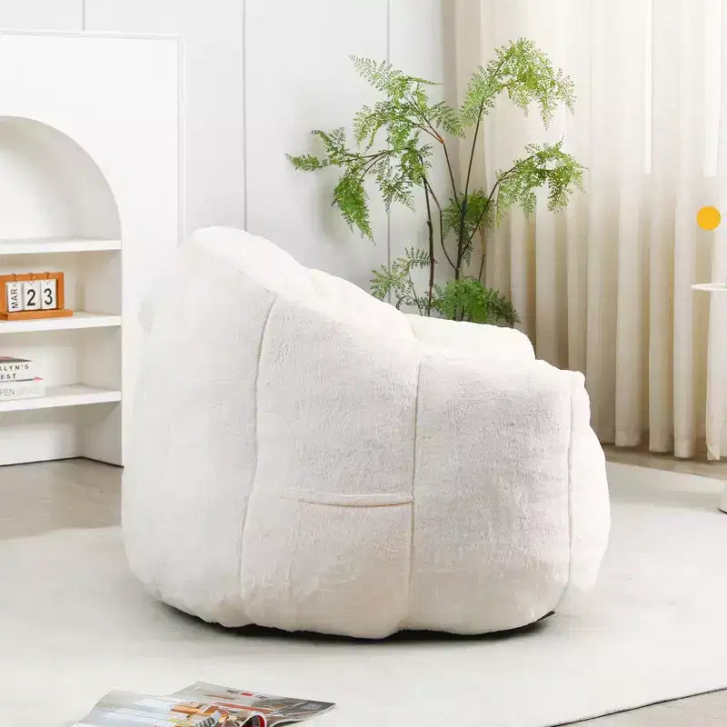 Fauteuil de salon FurnitureR en fausse fourrure, fauteuil d'appoint moelleux avec assise profonde, canapé paresseux rembourré et confortable pour salon, chambre à coucher, coin lecture