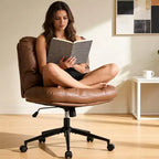 Chaise de bureau ergonomique avec pivotement à 360°, réglage de la hauteur et de l'inclinaison, assise large en forme de U, tissu doux en chenille, 4 coloris