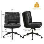 Chaise de bureau ergonomique avec pivotement à 360°, réglage de la hauteur et de l'inclinaison, assise large en forme de U, tissu doux en chenille, 4 coloris