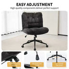 Chaise de bureau ergonomique avec pivotement à 360°, réglage de la hauteur et de l'inclinaison, assise large en forme de U, tissu doux en chenille, 4 coloris