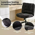 Chaise de bureau ergonomique avec pivotement à 360°, réglage de la hauteur et de l'inclinaison, assise large en forme de U, tissu doux en chenille, 4 coloris